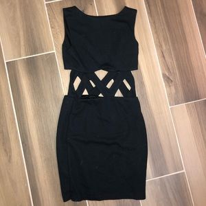 Black cut-out dress